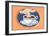 Steaming Cup of Coffee-Found Image Press-Framed Giclee Print