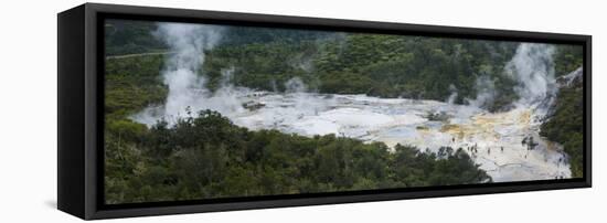 Steaming Geothermal Area at Orakei Korako Thermal Park-Matthew Williams-Ellis-Framed Stretched Canvas