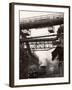 Steaming Hot Steel Slag Being Poured into Freight Cars on Railroad Siding at Steel Plant-Margaret Bourke-White-Framed Photographic Print