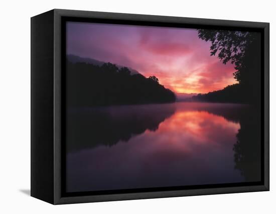 Steaming Kentucky River at Sunrise, Kentucky, USA-Adam Jones-Framed Stretched Canvas