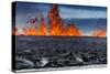 Steaming Lava and Plumes at the Holuhraun Fissure Eruption near Bardarbunga Volcano, Iceland-Arctic-Images-Stretched Canvas