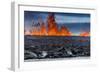 Steaming Lava and Plumes at the Holuhraun Fissure Eruption near Bardarbunga Volcano, Iceland-Arctic-Images-Framed Photographic Print