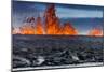 Steaming Lava and Plumes at the Holuhraun Fissure Eruption near Bardarbunga Volcano, Iceland-Arctic-Images-Mounted Photographic Print