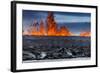 Steaming Lava and Plumes at the Holuhraun Fissure Eruption near Bardarbunga Volcano, Iceland-Arctic-Images-Framed Photographic Print