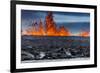 Steaming Lava and Plumes at the Holuhraun Fissure Eruption near Bardarbunga Volcano, Iceland-Arctic-Images-Framed Photographic Print