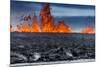 Steaming Lava and Plumes at the Holuhraun Fissure Eruption near Bardarbunga Volcano, Iceland-Arctic-Images-Mounted Photographic Print
