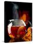 Steaming Red Wine Punch with Pieces of Fruit in Glass Teapot-Jürgen Klemme-Stretched Canvas