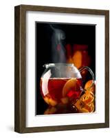 Steaming Red Wine Punch with Pieces of Fruit in Glass Teapot-Jürgen Klemme-Framed Photographic Print