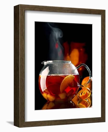 Steaming Red Wine Punch with Pieces of Fruit in Glass Teapot-Jürgen Klemme-Framed Photographic Print