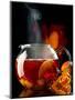 Steaming Red Wine Punch with Pieces of Fruit in Glass Teapot-Jürgen Klemme-Mounted Photographic Print