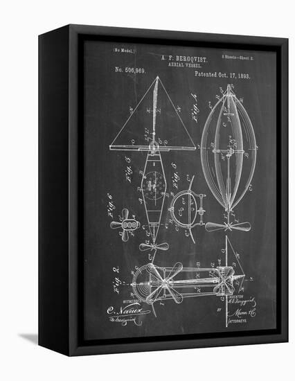 Steampunk Aerial Vessel 1893 Patent-null-Framed Stretched Canvas