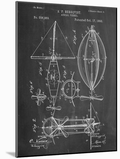 Steampunk Aerial Vessel 1893 Patent-null-Mounted Art Print