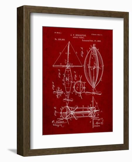 Steampunk Aerial Vessel 1893 Patent-Cole Borders-Framed Art Print