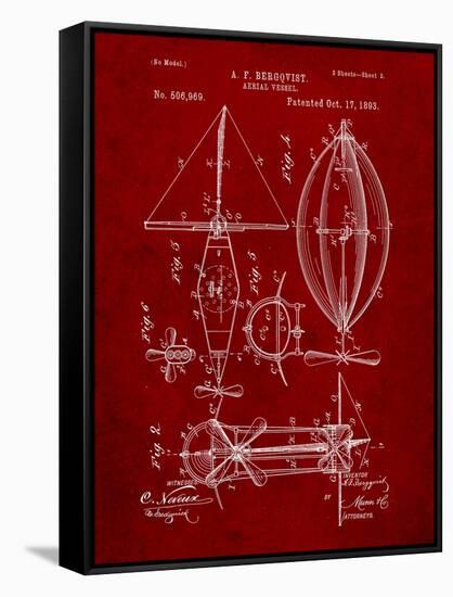 Steampunk Aerial Vessel 1893 Patent-Cole Borders-Framed Stretched Canvas