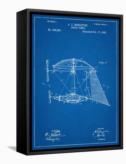 Steampunk Aerial Vessel 1893 Patent-null-Framed Stretched Canvas