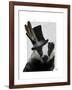 Steampunk Badger in Top Hat-Fab Funky-Framed Art Print