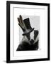 Steampunk Badger in Top Hat-Fab Funky-Framed Art Print