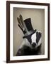 Steampunk Badger in Top Hat-Fab Funky-Framed Art Print