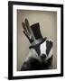 Steampunk Badger in Top Hat-Fab Funky-Framed Art Print