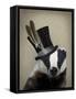 Steampunk Badger in Top Hat-Fab Funky-Framed Stretched Canvas