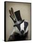 Steampunk Badger in Top Hat-Fab Funky-Framed Stretched Canvas