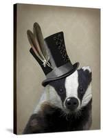 Steampunk Badger in Top Hat-Fab Funky-Stretched Canvas