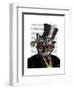 Steampunk Cat - Top Hat and red yellow glasses-Fab Funky-Framed Art Print