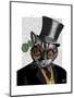 Steampunk Cat - Top Hat and red yellow glasses-Fab Funky-Mounted Art Print