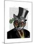 Steampunk Cat - Top Hat and red yellow glasses-Fab Funky-Mounted Art Print