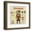 Steampunk Collage-null-Framed Art Print