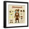 Steampunk Collage-null-Framed Art Print