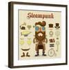 Steampunk Collage-null-Framed Art Print