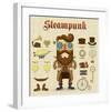 Steampunk Collage-null-Framed Art Print