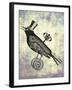 Steampunk Crow-Fab Funky-Framed Art Print