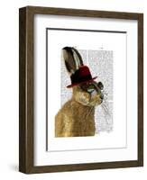 Steampunk Hare with Bowler Hat-Fab Funky-Framed Art Print