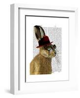 Steampunk Hare with Bowler Hat-Fab Funky-Framed Art Print