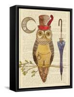 Steampunk Owl I-Elyse DeNeige-Framed Stretched Canvas