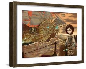 Steampunk Pirates: Maritime Sunset-Jasmine Becket-Griffith-Framed Art Print