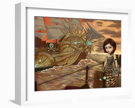 Steampunk Pirates: Maritime Sunset-Jasmine Becket-Griffith-Framed Art Print