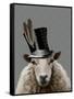 Steampunk Sheep-Fab Funky-Framed Stretched Canvas