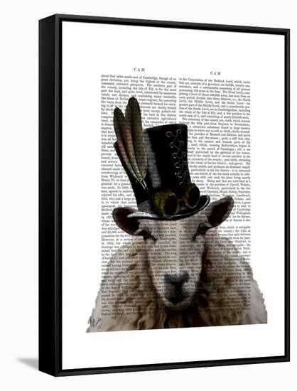 Steampunk Sheep-Fab Funky-Framed Stretched Canvas