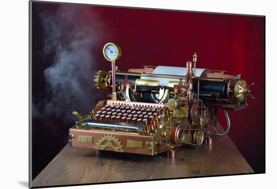 Steampunk Typewriter-3355m-Mounted Poster