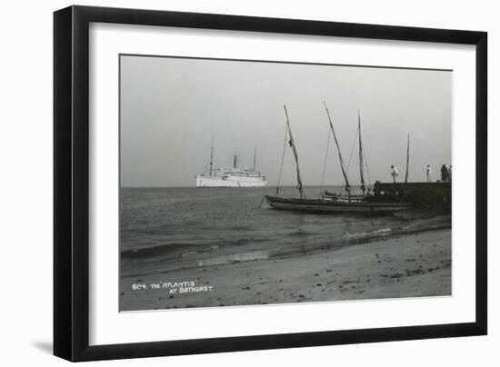 Steamship 'Atlantis' Off Bathurst, Gambia, 20th Century-null-Framed Giclee Print