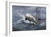 Steamship Carrying Grain on Lake Erie in a Snowstorm, Headed for Buffalo, New York, 1880s-null-Framed Giclee Print