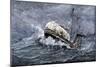 Steamship Carrying Grain on Lake Erie in a Snowstorm, Headed for Buffalo, New York, 1880s-null-Mounted Giclee Print