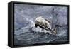 Steamship Carrying Grain on Lake Erie in a Snowstorm, Headed for Buffalo, New York, 1880s-null-Framed Stretched Canvas