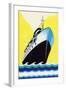 Steamship Cruise Liner Boom Label-null-Framed Art Print