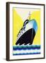 Steamship Cruise Liner Boom Label-null-Framed Art Print