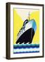 Steamship Cruise Liner Boom Label-null-Framed Art Print