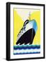 Steamship Cruise Liner Boom Label-null-Framed Art Print